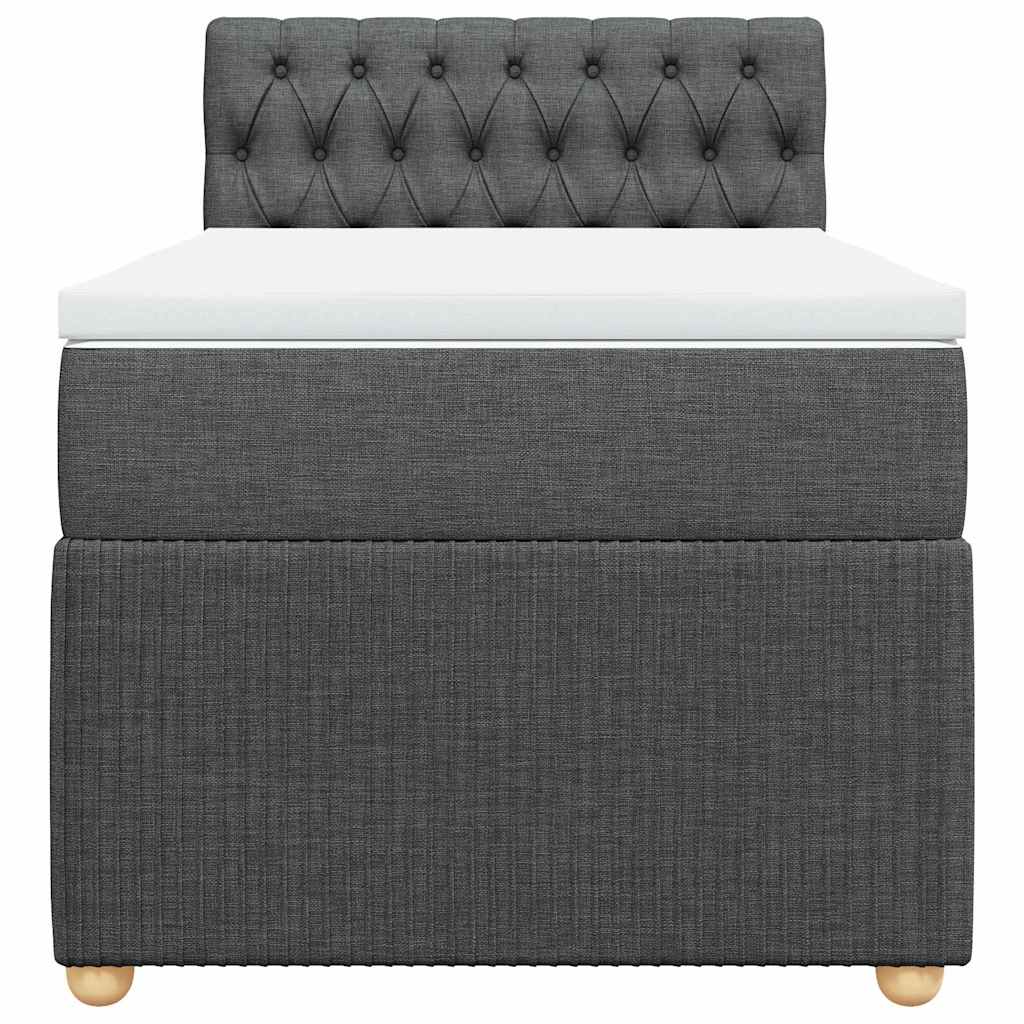 Boxspringbett mit Matratze Dunkelgrau 90x190 cm Stoff