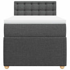 Boxspringbett mit Matratze Dunkelgrau 90x190 cm Stoff