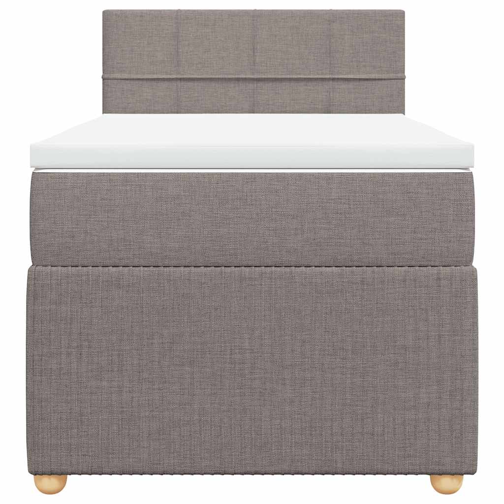 Boxspringbett mit Matratze Taupe 90x200 cm Stoff