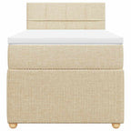 Boxspringbett mit Matratze Creme 90x200 cm Stoff