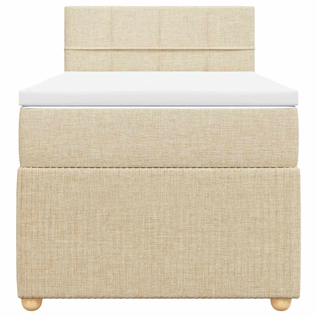 Boxspringbett mit Matratze Creme 90x200 cm Stoff