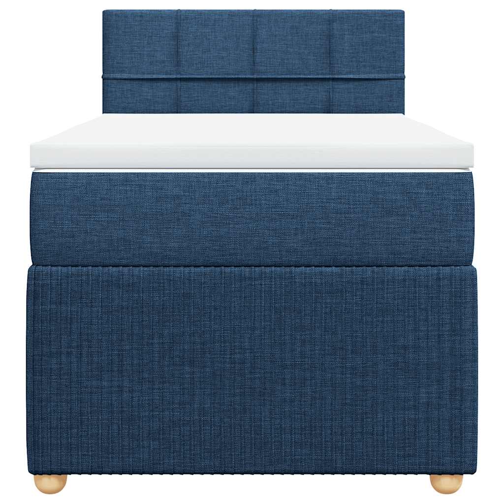 Boxspringbett mit Matratze Blau 90x200 cm Stoff
