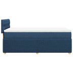 Boxspringbett mit Matratze Blau 90x200 cm Stoff