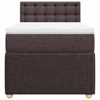 Boxspringbett mit Matratze Dunkelbraun 90x200 cm Stoff