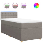 Boxspringbett mit Matratze Taupe 90x200 cm Stoff