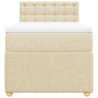Boxspringbett mit Matratze Creme 90x200 cm Stoff
