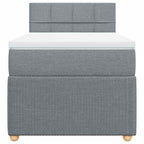 Boxspringbett mit Matratze Hellgrau 100x200 cm Stoff