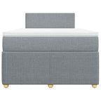 Boxspringbett mit Matratze Hellgrau 120x190 cm Stoff