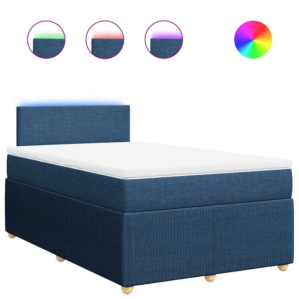 Boxspringbett mit Matratze Blau 120x190 cm Stoff