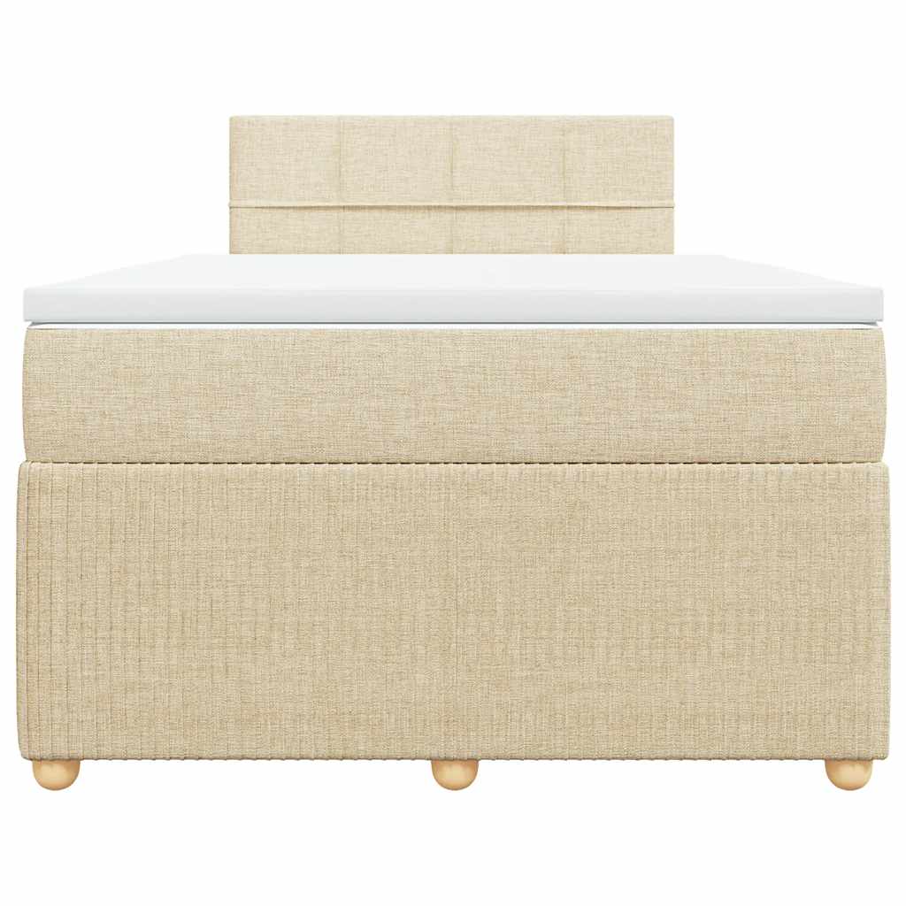 Boxspringbett mit Matratze Creme 120x190 cm Stoff