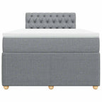 Boxspringbett mit Matratze Hellgrau 120x190 cm Stoff