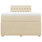 Boxspringbett mit Matratze Creme 120x190 cm Stoff