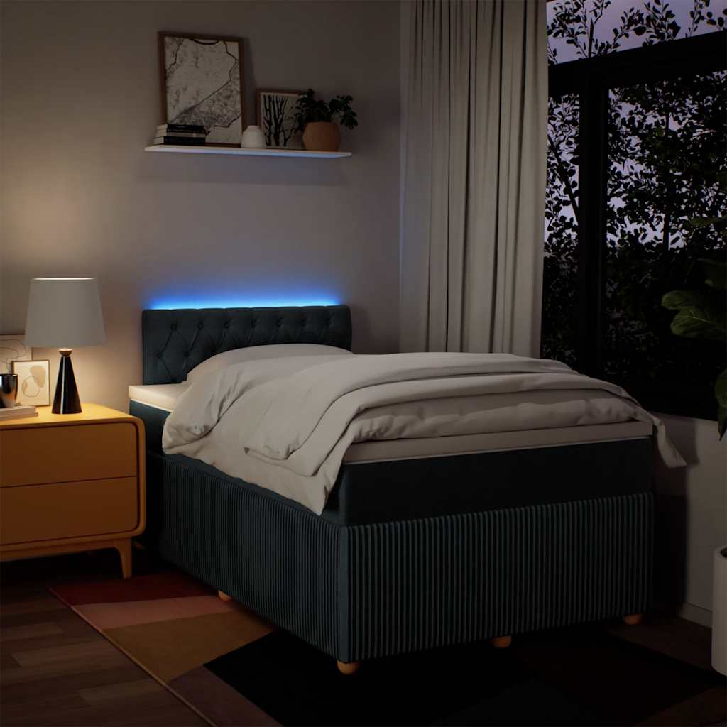Boxspringbett mit Matratze Blau 120x190 cm Stoff