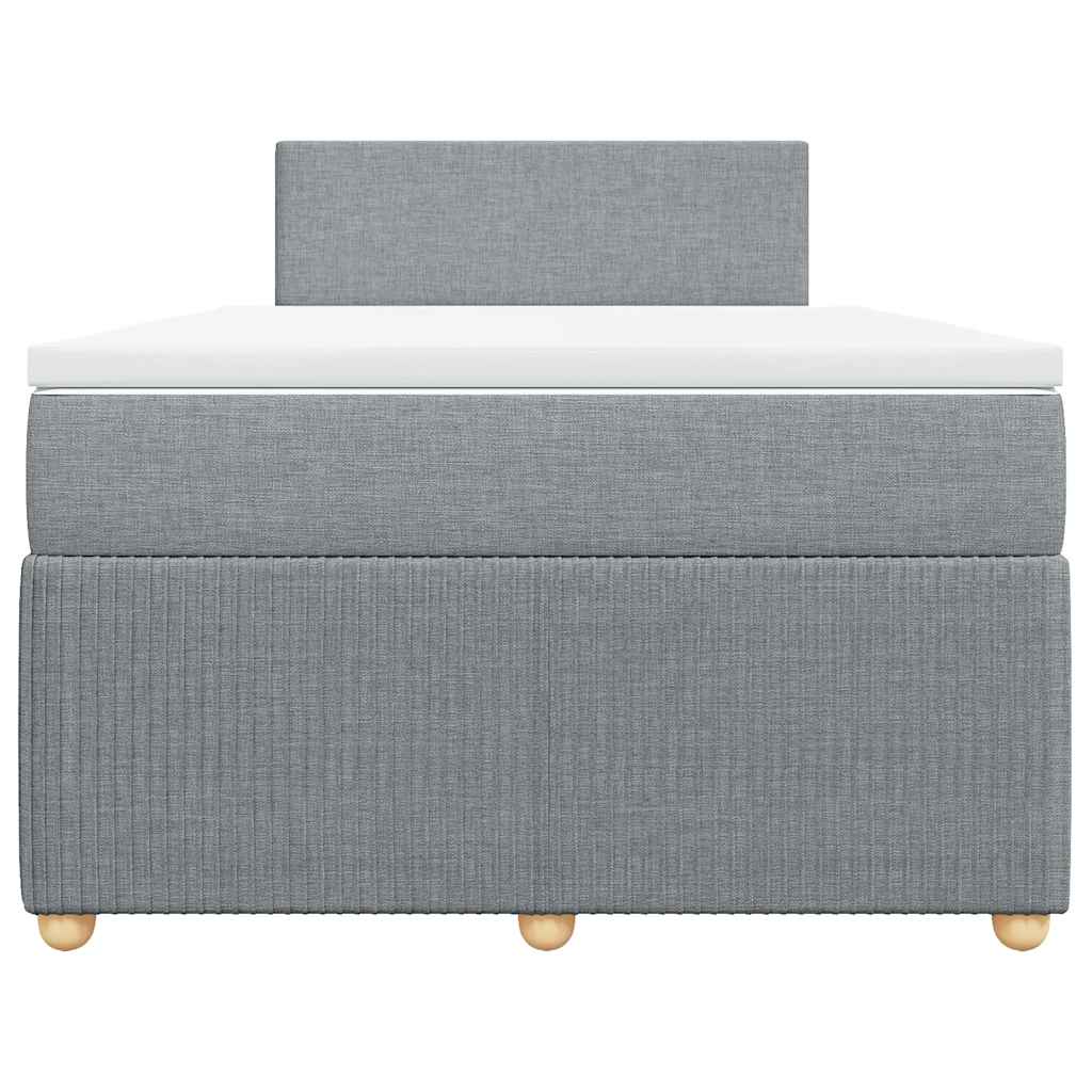 Boxspringbett mit Matratze Hellgrau 120x200 cm Stoff