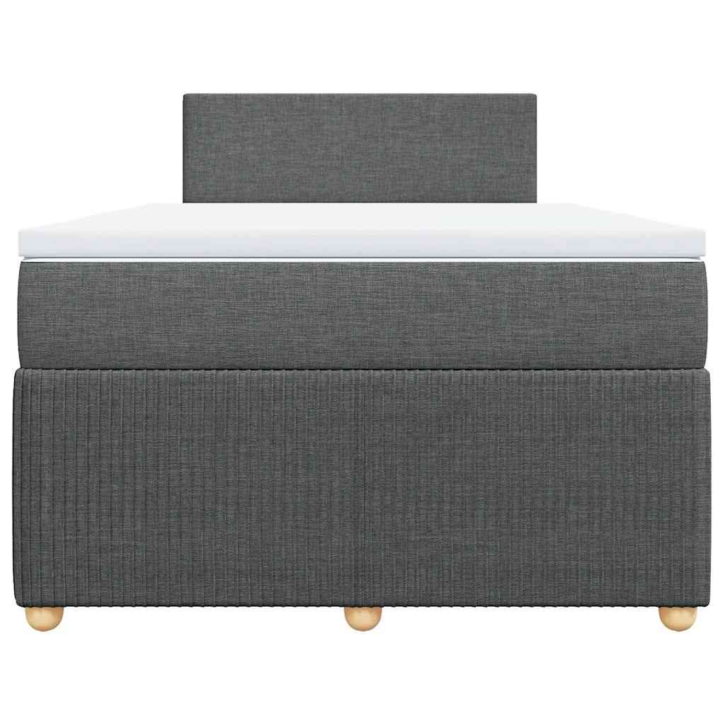 Boxspringbett mit Matratze Dunkelgrau 120x200 cm Stoff