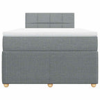 Boxspringbett mit Matratze Hellgrau 120x200 cm Stoff