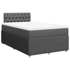 Boxspringbett mit Matratze Dunkelgrau 120x200 cm Stoff