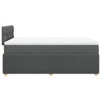 Boxspringbett mit Matratze Dunkelgrau 120x200 cm Stoff