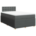 Boxspringbett mit Matratze Dunkelgrau 120x200 cm Stoff