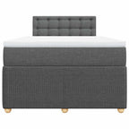 Boxspringbett mit Matratze Dunkelgrau 120x200 cm Stoff