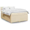 Boxspringbett mit Matratze Creme 140x190 cm Stoff