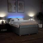 Boxspringbett mit Matratze Hellgrau 140x190 cm Stoff