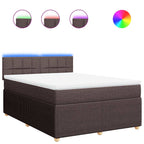 Boxspringbett mit Matratze Dunkelbraun 140x190 cm Stoff