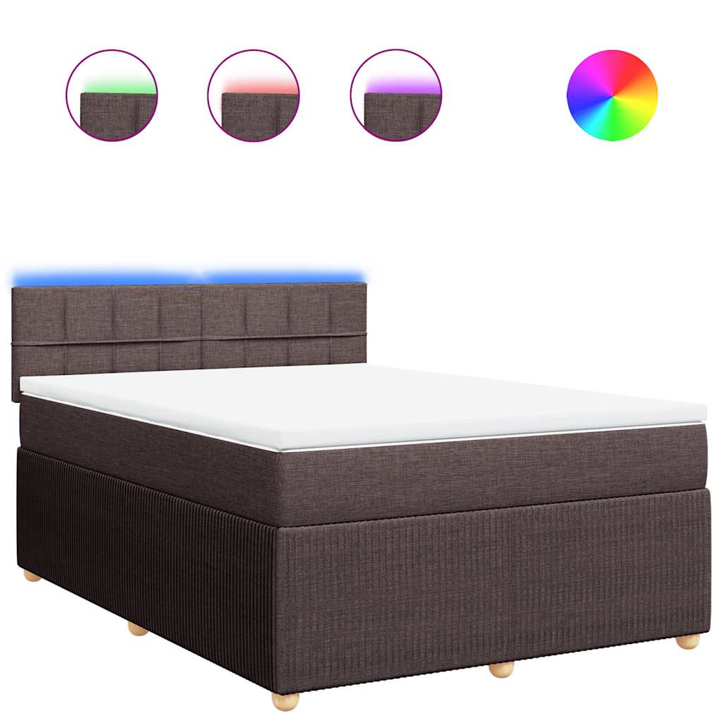 Boxspringbett mit Matratze Dunkelbraun 140x190 cm Stoff
