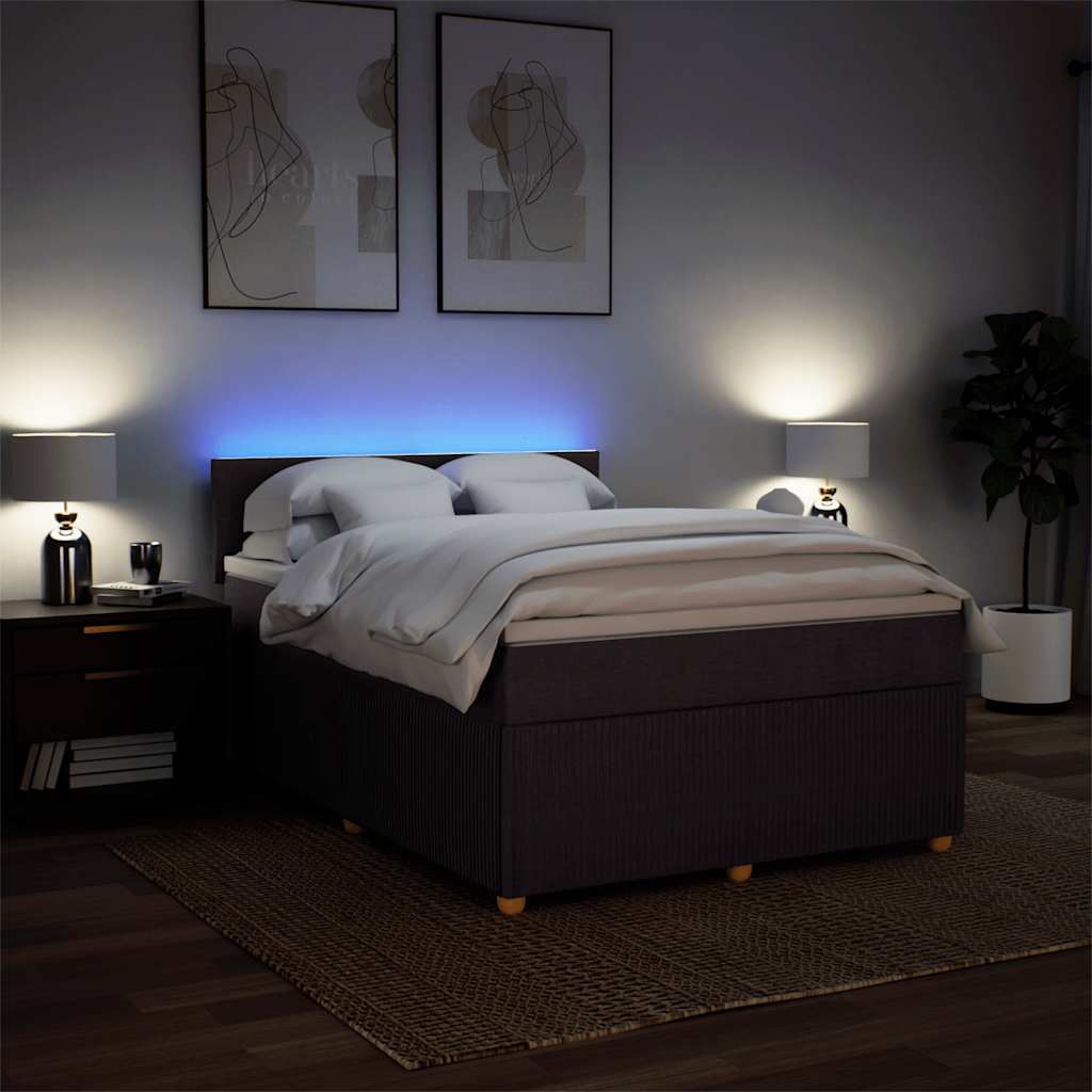Boxspringbett mit Matratze Dunkelbraun 140x190 cm Stoff
