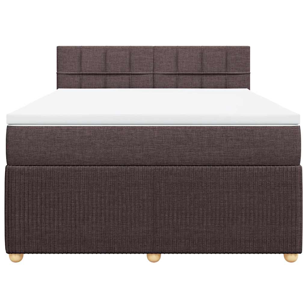 Boxspringbett mit Matratze Dunkelbraun 140x190 cm Stoff