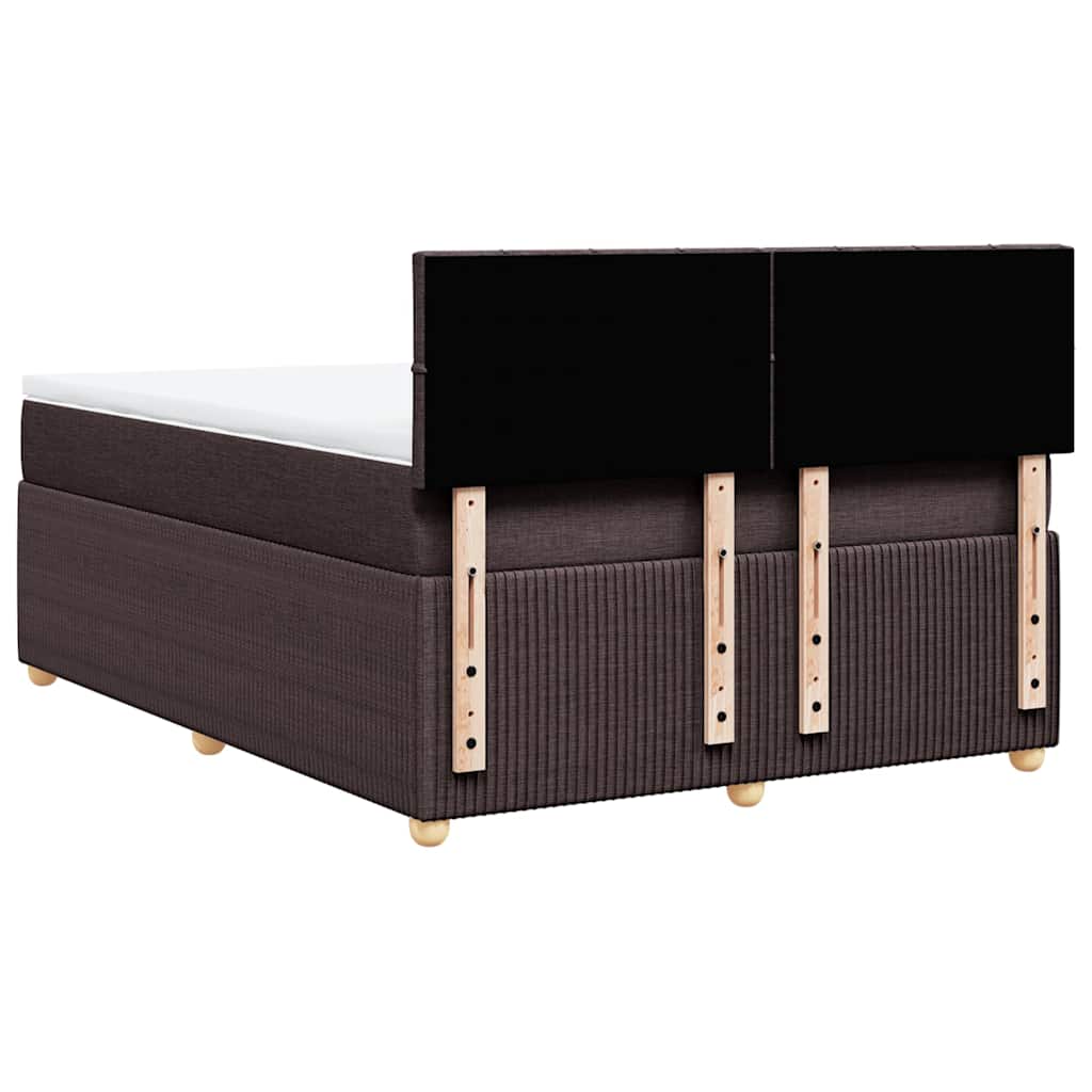 Boxspringbett mit Matratze Dunkelbraun 140x190 cm Stoff