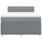 Boxspringbett mit Matratze Hellgrau 140x190 cm Stoff