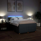 Boxspringbett mit Matratze Dunkelgrau 140x190 cm Stoff