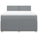 Boxspringbett mit Matratze Hellgrau 140x200 cm Stoff
