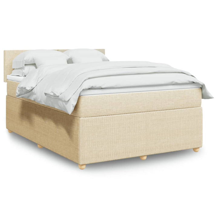 Boxspringbett mit Matratze Creme 140x200 cm Stoff