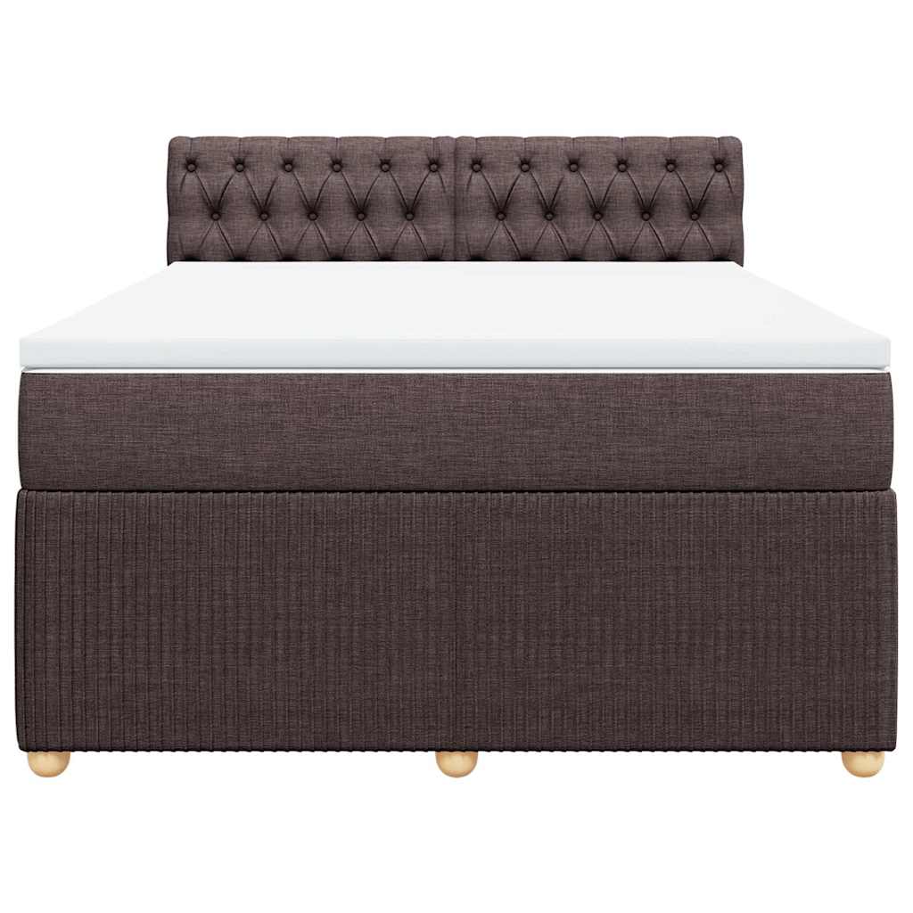Boxspringbett mit Matratze Dunkelbraun 140x200 cm Stoff