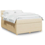 Boxspringbett mit Matratze Creme 140x200 cm Stoff