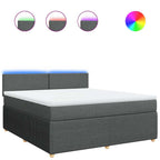 Boxspringbett mit Matratze Dunkelgrau 180x200 cm Stoff