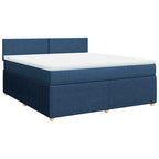 Boxspringbett mit Matratze Blau 180x200 cm Stoff