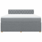 Boxspringbett mit Matratze Hellgrau 180x200 cm Stoff