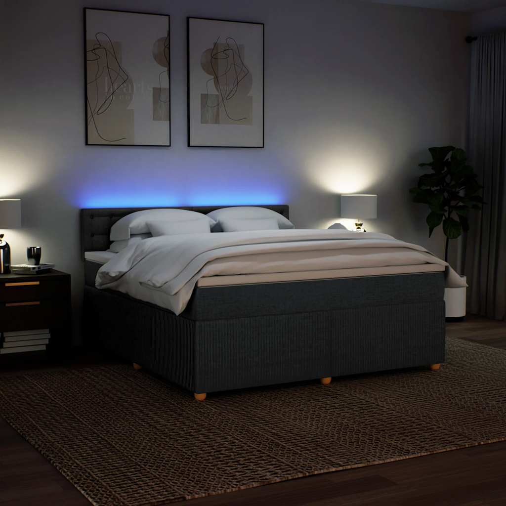 Boxspringbett mit Matratze Dunkelgrau 180x200 cm Stoff