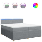 Boxspringbett mit Matratze Hellgrau 200x200 cm Stoff