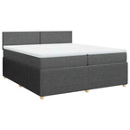 Boxspringbett mit Matratze Dunkelgrau 200x200 cm Stoff