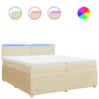Boxspringbett mit Matratze Creme 200x200 cm Stoff