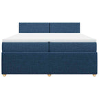Boxspringbett mit Matratze Blau 200x200 cm Stoff