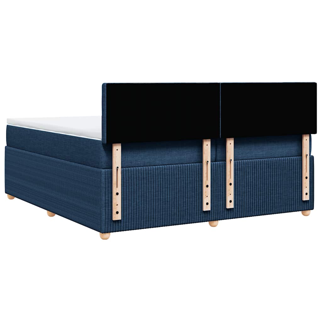 Boxspringbett mit Matratze Blau 200x200 cm Stoff