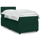Boxspringbett mit Matratze Dunkelgrün 80x200 cm Samt