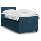 Boxspringbett mit Matratze Blau 80x200 cm Samt
