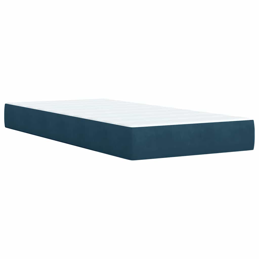 Boxspringbett mit Matratze Blau 80x200 cm Samt