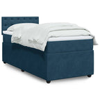 Boxspringbett mit Matratze Blau 80x200 cm Samt
